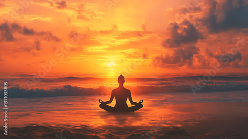 Wallpaper Mural peaceful lotus meditation pose Torontodigital.ca