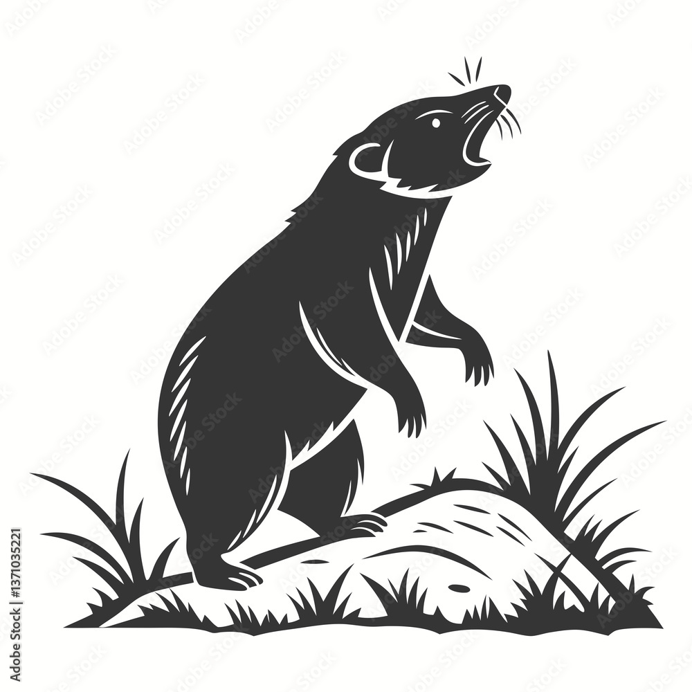 Naklejka premium mole black silhouette icon vector