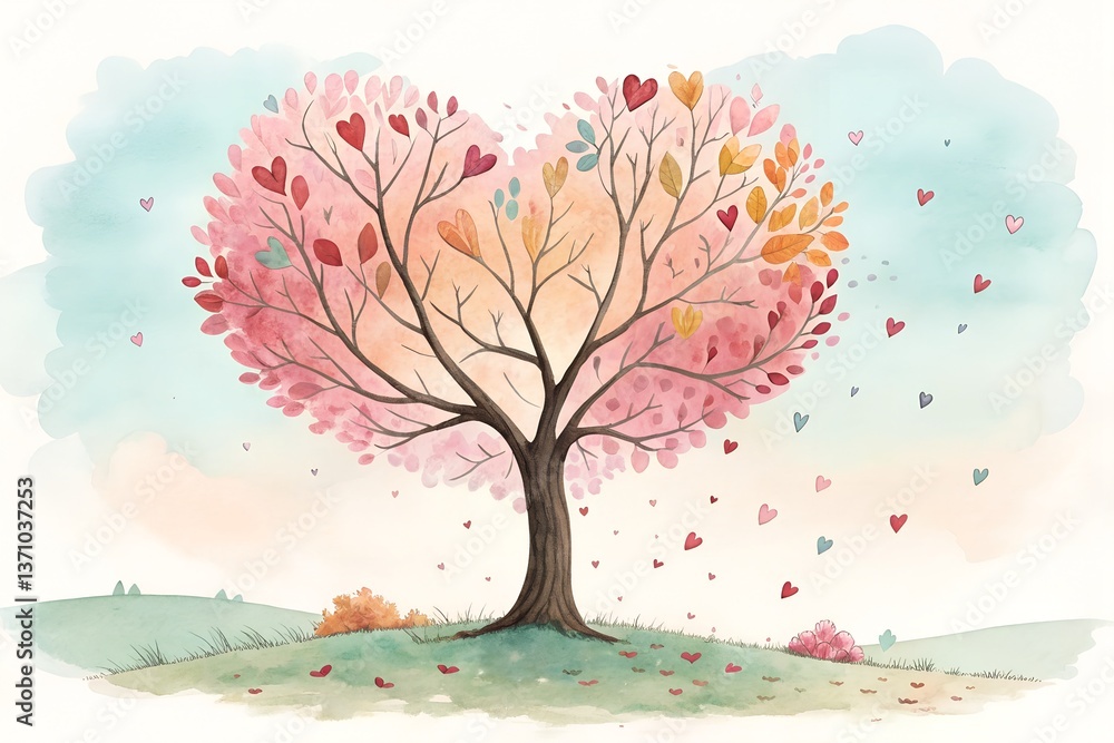 Fototapeta premium tree with hearts