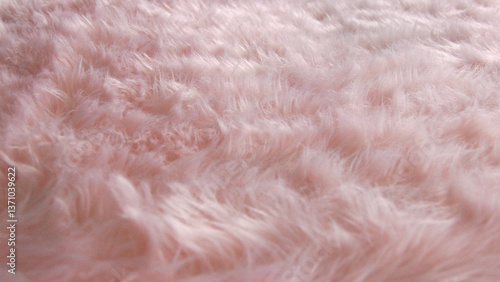 Fluffy Pink Sheep Wool Surface, Cozy Fabric Background