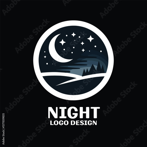 Night Vector Logo Design