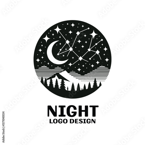 Night Vector Logo Design