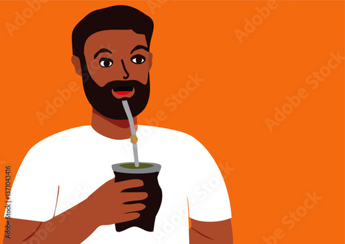 Pessoa tomando chimarrão no Brazil 