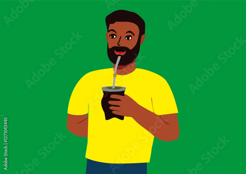 Pessoa tomando chimarrão no Brazil 
