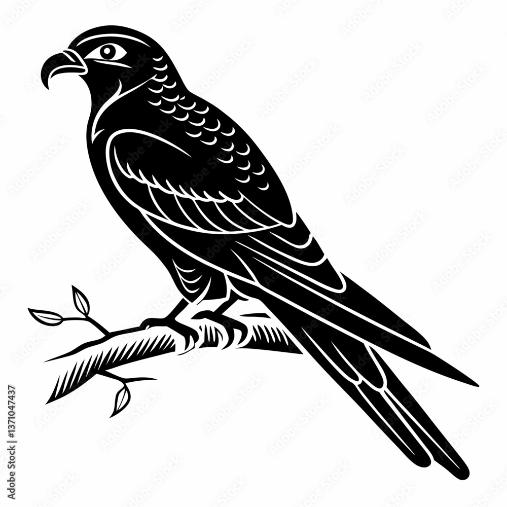 Obraz premium nightjar black silhouette icon vector