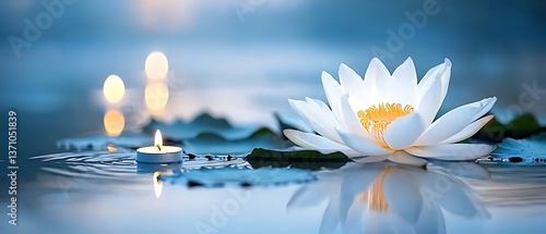 Lotus & Candle on Water
