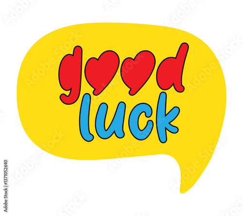 good luck lettering. vector illustration