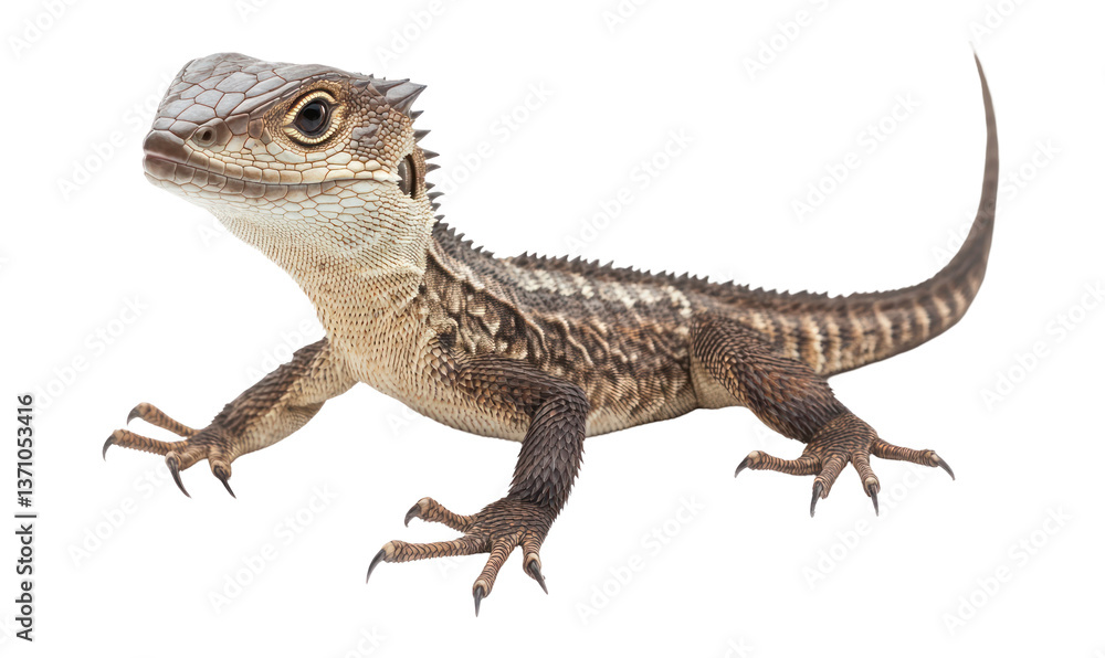 Detailed close-up of a lizard in a transparent background, showcasing its features Detailed close-up of a lizard in a transparent background, showcasing its features
