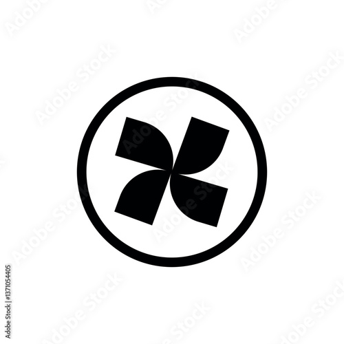 Fan Blades L Letter Logo Design, Letter L Geometric Logo Design