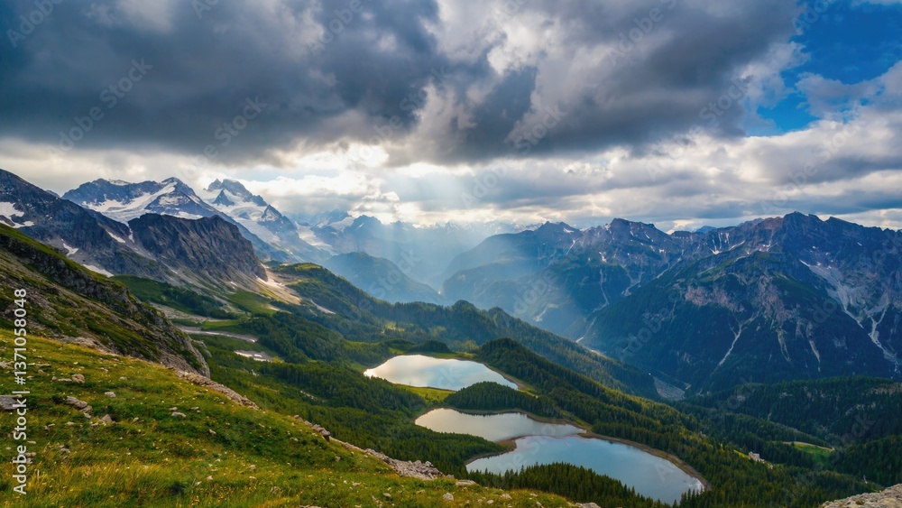 A serene landscape featuring a mountain range and a lake in the foreground, perfect for use as a calming background or scenic reference A serene landscape featuring a mountain range and a lake in the foreground, perfect for use as a calming background or scenic reference