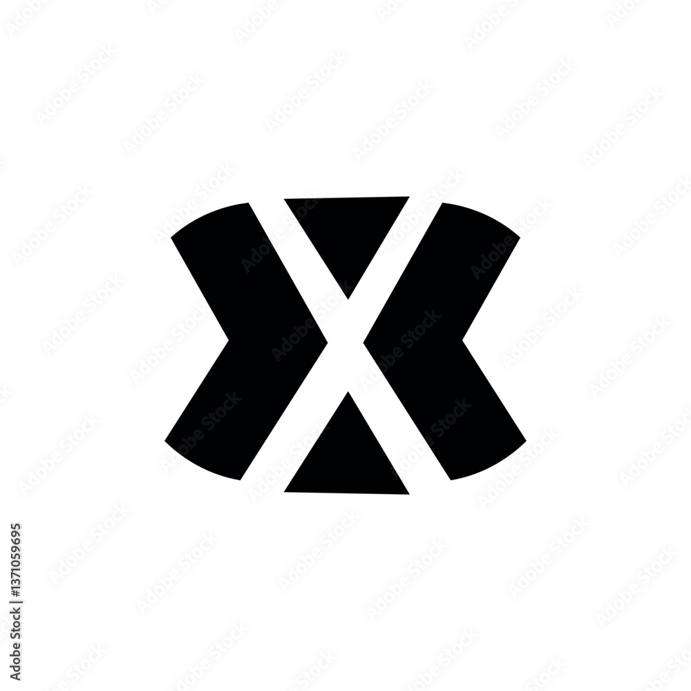 Obraz premium Abstract X Geometric Logo Design, letter x logo template