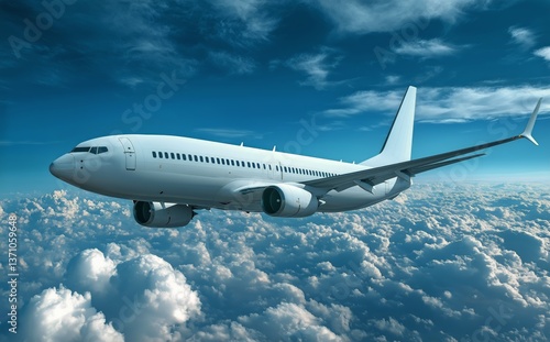 Airplane Flying Above the Clouds During Daytime With Bright Blue Sky
