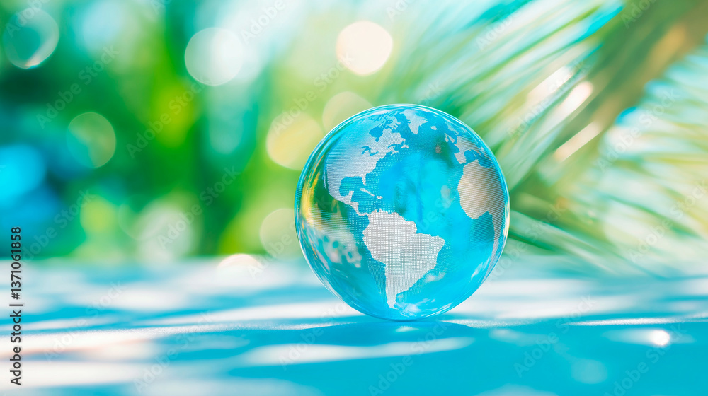 world globe, close up view crystal ball world globe, close up view crystal ball