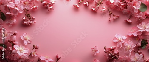 Pink Floral Arrangement on Soft Background Creates a Serene and Elegant Atmos...
