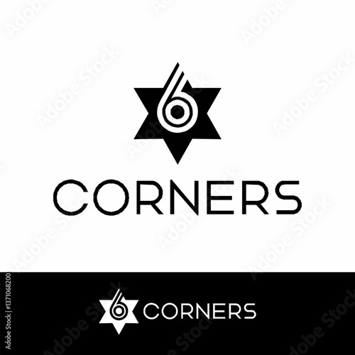 6 corners david star negative space