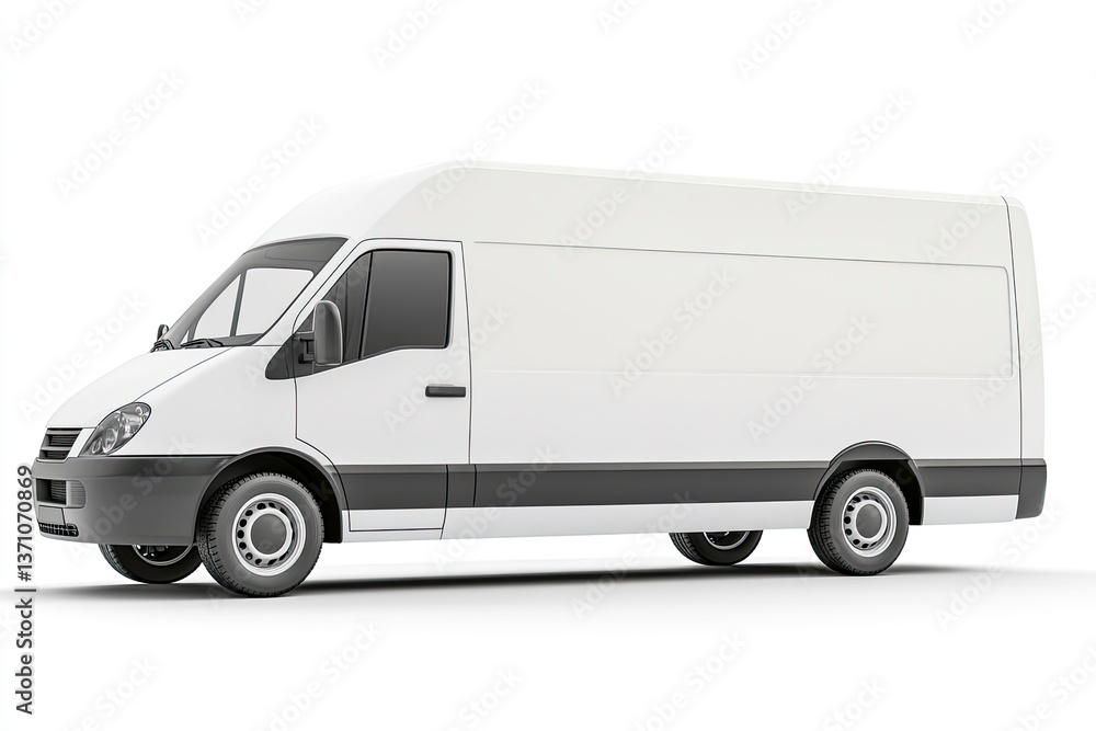 White Delivery Van Isolated on White Background for Transportation Needs White Delivery Van Isolated on White Background for Transportation Needs