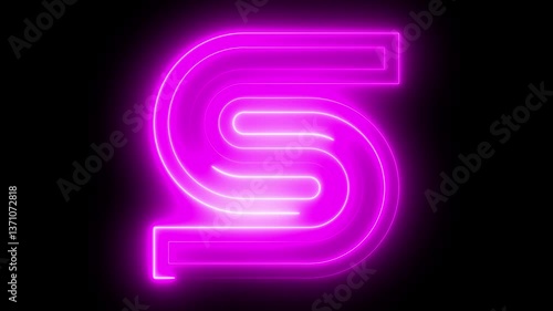 Wallpaper Mural Educational concept with neon letter S. Neon text icon animation. Glowing neon alphabet S icon. Animated neon letter S.	power, red, retro, s, seamless, signs, smooth,  Torontodigital.ca