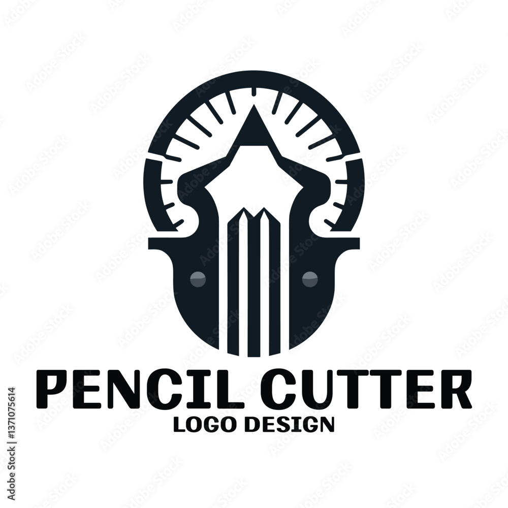 Pencil Cutter Vector Logo Design Pencil Cutter Vector Logo Design