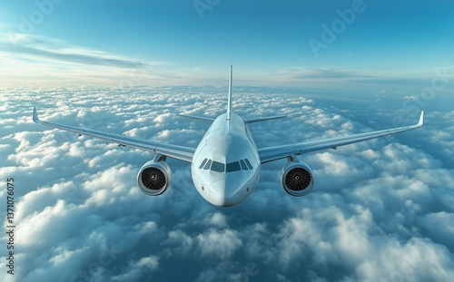 Airplane Flying Above the Clouds During Daytime With Bright Blue Sky