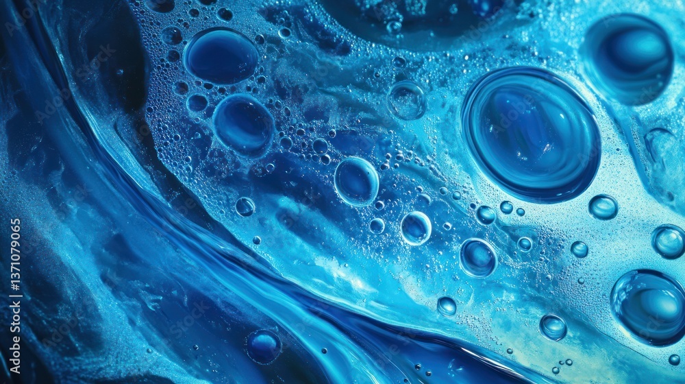 Abstract blue water with bubbles and swirls, creating a clean and fresh image. Abstract blue water with bubbles and swirls, creating a clean and fresh image.
