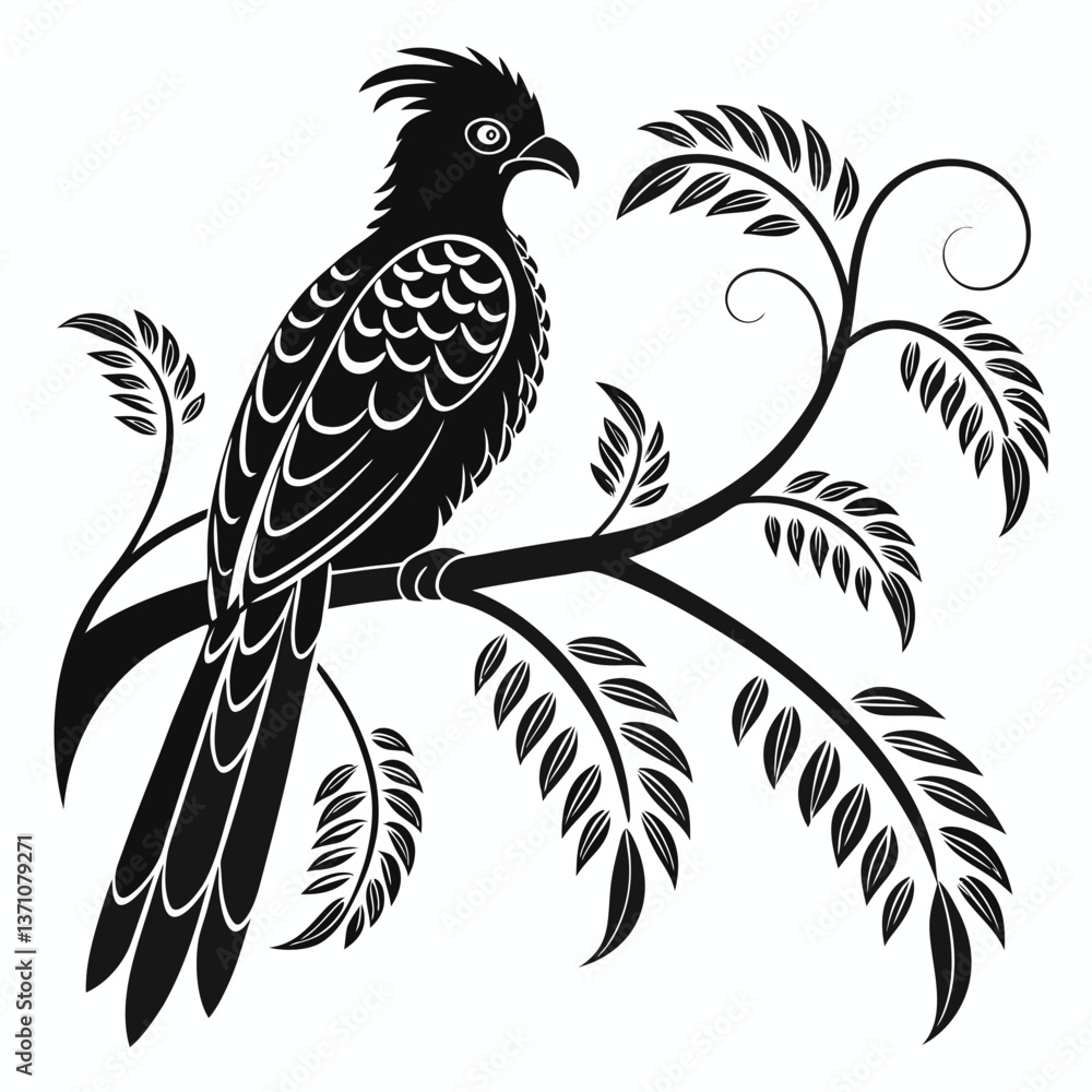 Quetzal black silhouette icon vector Quetzal black silhouette icon vector
