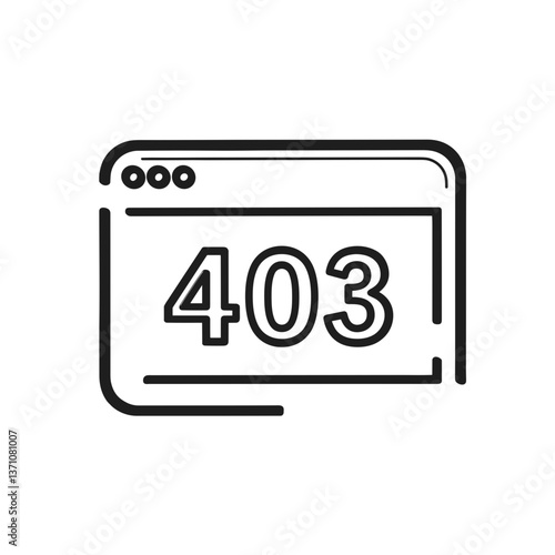 HTTP 403 Forbidden Error Icon in Minimalist Style  