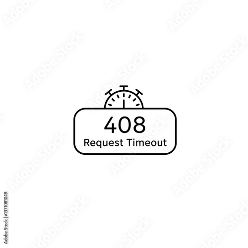 HTTP Error 408 Request Timeout Icon in Minimalist Style  