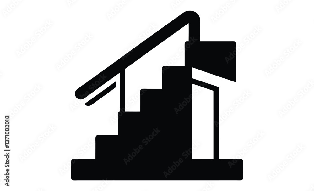 Stair tool icon vector silhouette, stair tool isolated icon vector illustration design Stair tool icon vector silhouette, stair tool isolated icon vector illustration design