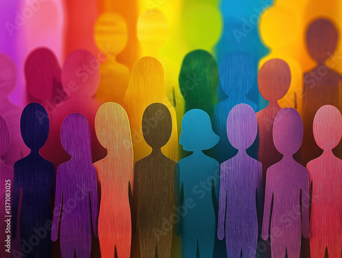DEI, Diversity Equity And Inclusion Concept. People Figures in Various Settings. Team Work, Diverse Culture	
