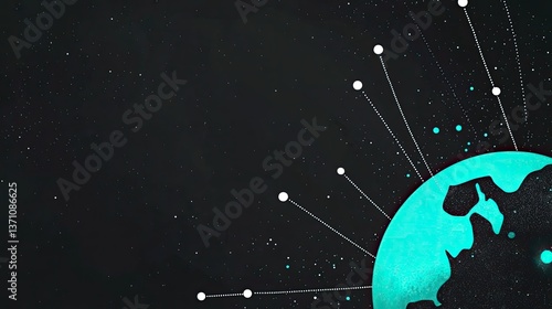 The idea of money transaction technology featuring a worldwide network, efficient money transfers, currency exchange, payment systems, and global currency, depicted through vector art