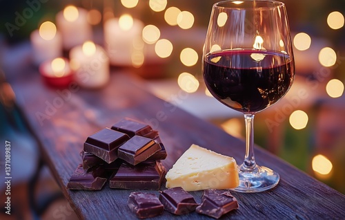 Enjoying Wine and Chocolate Pairing With Cheese at a Cozy Evening Gathering