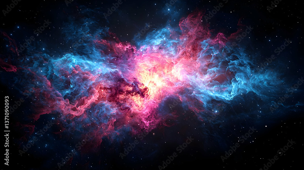 Fototapeta premium Vibrant Colorful Nebula In Dark Space