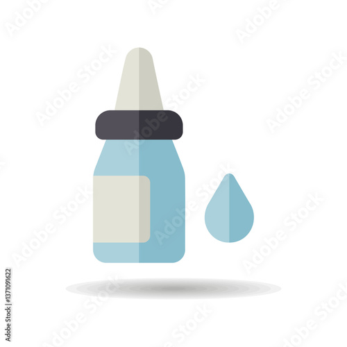 Eye drops vector icon. Nasal drops