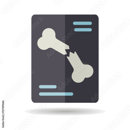 Bone fracture X-ray scan vector icon