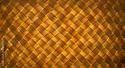 Intricate woven palm frond pattern creates a textured natural surface