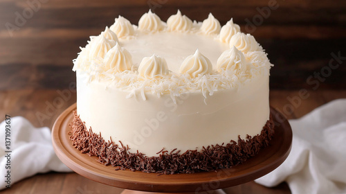 Obraz na płótnie homemade coconut cake with coconut and coconut flakes w salonie