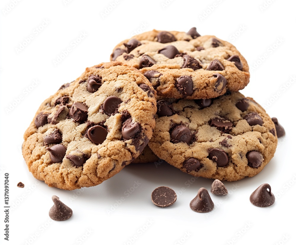 A delightful stack of freshly baked chocolate chip cookies, perfect for a sweet treat. A delightful stack of freshly baked chocolate chip cookies, perfect for a sweet treat.
