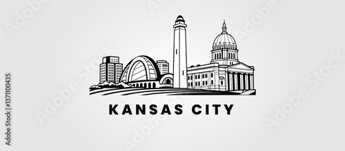 Drawing of the Kansas City skyline