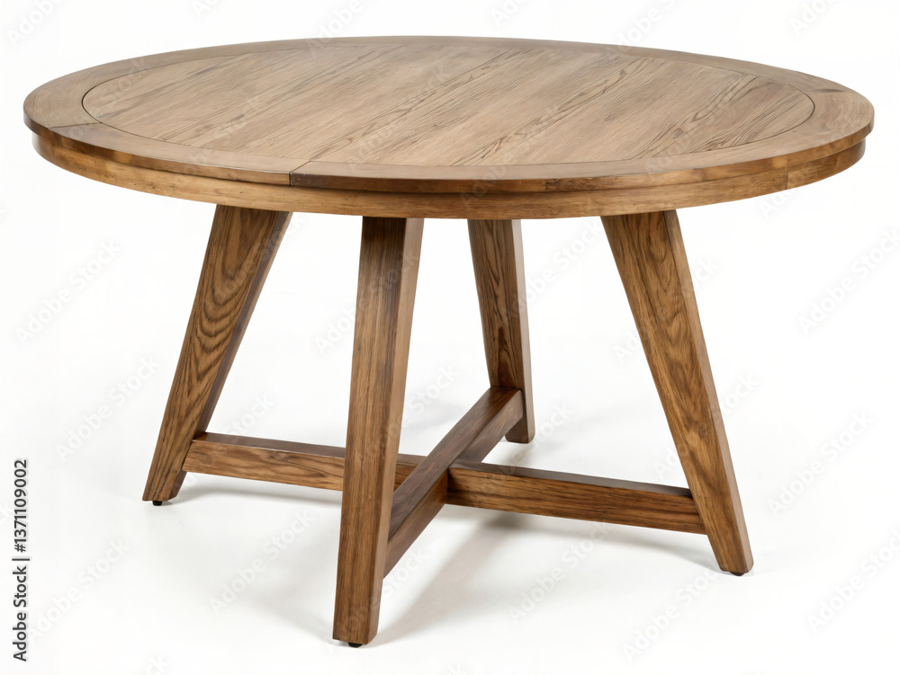 Elegant round wooden dining table isolated on white background Elegant round wooden dining table isolated on white background