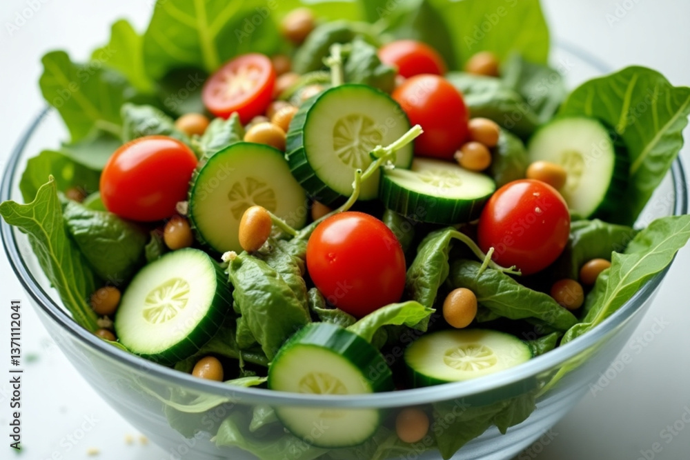 Vibrant Fresh Salad with Colorful Vegetables and Dressing Perfect for Health and Wellness Marketing Vibrant Fresh Salad with Colorful Vegetables and Dressing Perfect for Health and Wellness Marketing