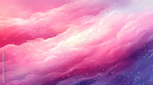 Ethereal vaporous landscape with celestial pink hues and luminous essence. Vaporous Essence. Illustration