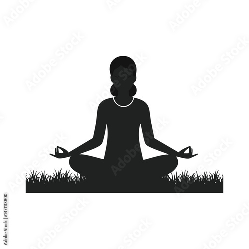 silhouette of yoga woman