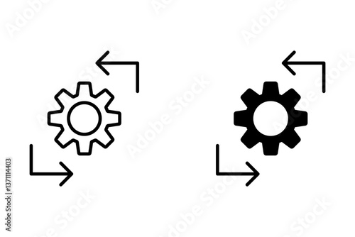 Gear and cogwheel icon. Business process, workflow and productivity symbol icon vector illustration.