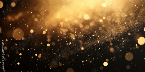 gold black glitter confetti background for graduation birthday happy new year opening sale concept, usable for banner poster brochure ad invitation flyer template