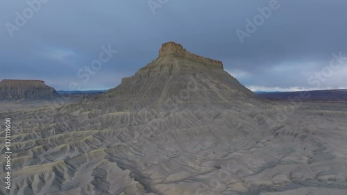 Aerial desert butte
