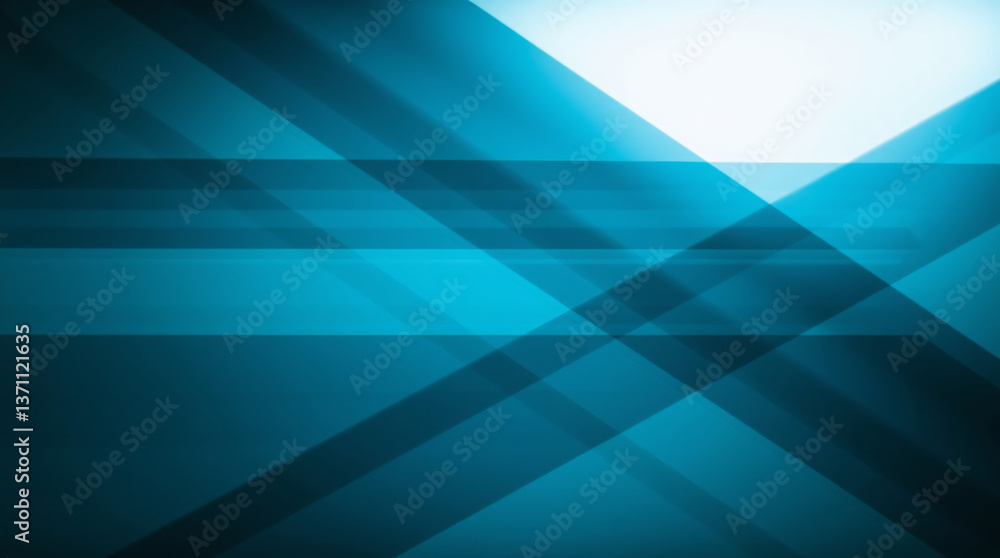 Obraz premium Minimalist abstract background with intersecting blue and white gradient lines.