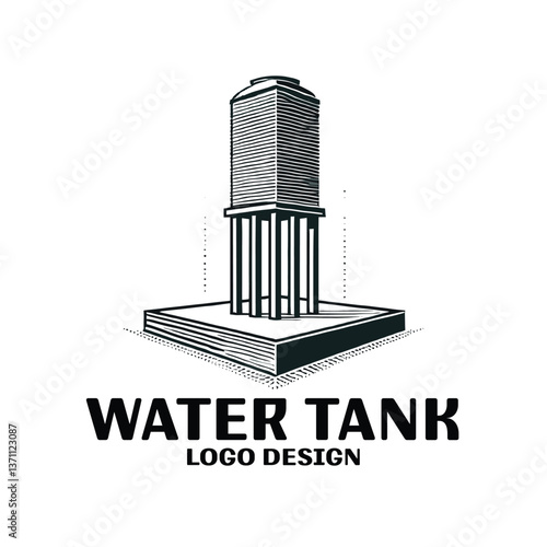 Water Tank Vector Logo Design