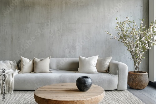 Modern Living Room With Cozy Furniture and Natural Decor in a Contemporary Space