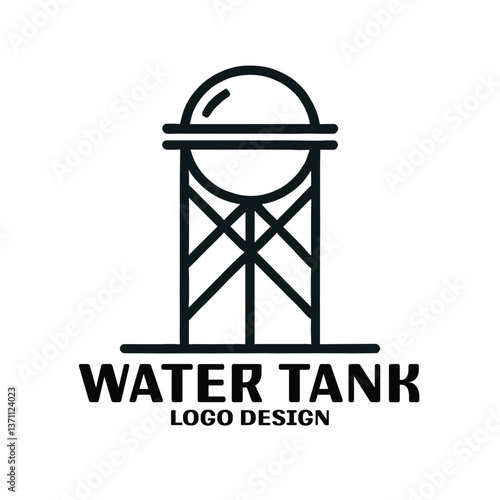 Water Tank Vector Logo Design