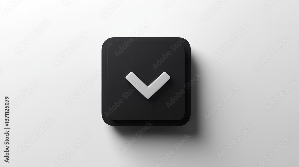 Checkmark Icon on Black Square Button Minimalist Design for Confirmation Validation and App Checkmark Icon on Black Square Button Minimalist Design for Confirmation Validation and App